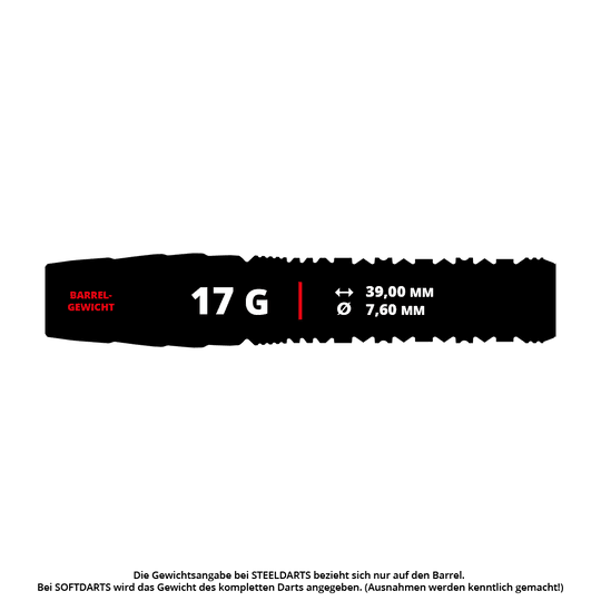 Měkké šipky Target Japan Pyro GEN12 - 17g Das Produkt zeigt die Target Japan Pyro GEN12 Softdarts mit 17g. Die Darts werden komplett und nebeneinander platziert.