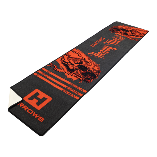 Harrows Ryan Searle Heavy Metal Dartteppich. Das Design eignet sich für den Bereich vor dem Dartsboard.