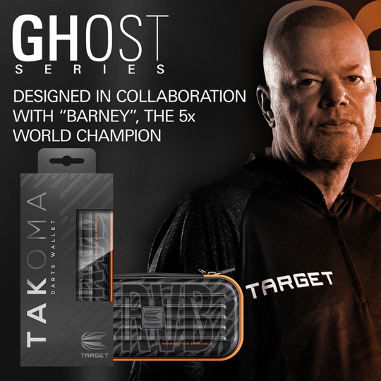 Pouzdro na šipky Raymond Van Barneveld řady Takoma Ghost Zu sehen ist das Takoma Ghost Series Raymond Van Barneveld Dartcase. Es ist ein stabiles Etui für Darts, inspiriert von Raymond Van Barneveld.