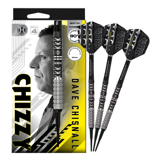Dardos blandos Dave Chisnall Chizzy Serie 4 de Harrow Hier sieht man die Harrows Dave Chisnall Chizzy Series 4 Softdarts. Sie sind ideal für Softdart-Spieler.