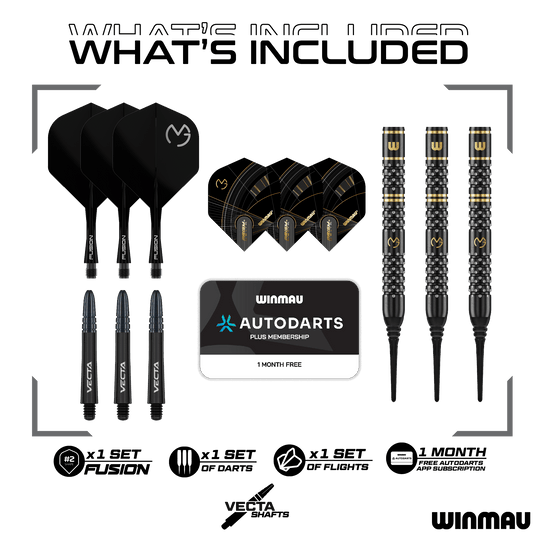 Winmau Michael Van Gerwen W-MAX fléchettes souples - 18g