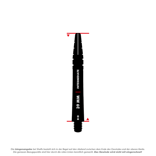 C799_Red_Dragon_Nitrotech_Shafts_5_39mm Das Bild zeigt einen Red Dragon Nitrotech Shaft in Blau-Gold mit einer Länge von 39 mm. Die Länge wird vom Ende des Gewindes bis zur oberen Kante gemessen, das Gewinde ist nicht mitgerechnet.