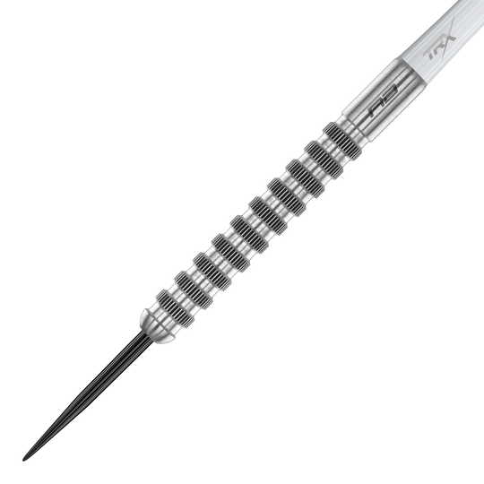 Dardos de acero Red Dragon Javelin Speedline Das Bild zeigt einen Red Dragon Javelin Speedline Steeldart. Der Dartpfeil besteht aus silbernem Metall mit markanten, gerillten Griffmulden.