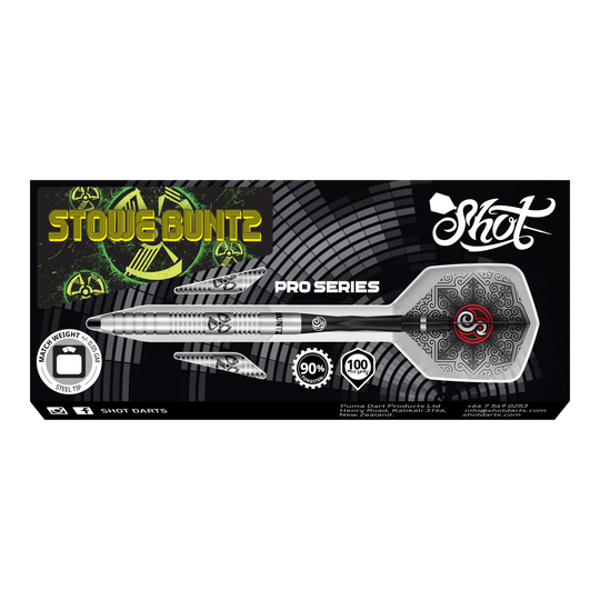 Ocelové šipky Shot Pro-Series Stowe Buntz - 23g