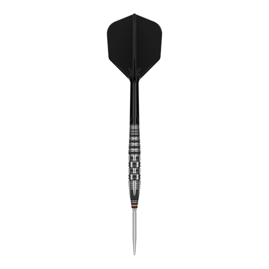 Target Japan Black Marque Dancing Duck GEN 4 Steeldarts Das Bild zeigt einen Target Japan Black Marque Dancing Duck GEN 4 Steeldart. Der Dartpfeil hat ein elegantes, schwarzes Design mit einer metallischen, strukturierten Griffzone.