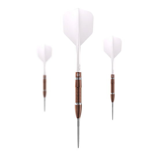 Dardos de acero Caliburn Big Cats Lion Das Foto präsentiert ein Set von Caliburn Big Cats Lion Steeldarts. Alle Darts aus dem Set sind zusammen dargestellt.
