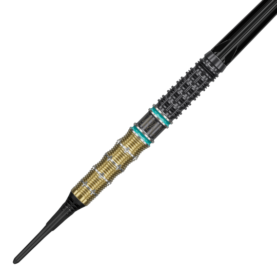 Abgebildet sind die Target Mikuru Suzuki The Miracle GEN7.5 Softdarts mit 19 Gramm Gewicht. Die Softdarts liegen in einer ordentlichen Anordnung.