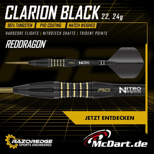 Red Dragon Clarion Black steel darts