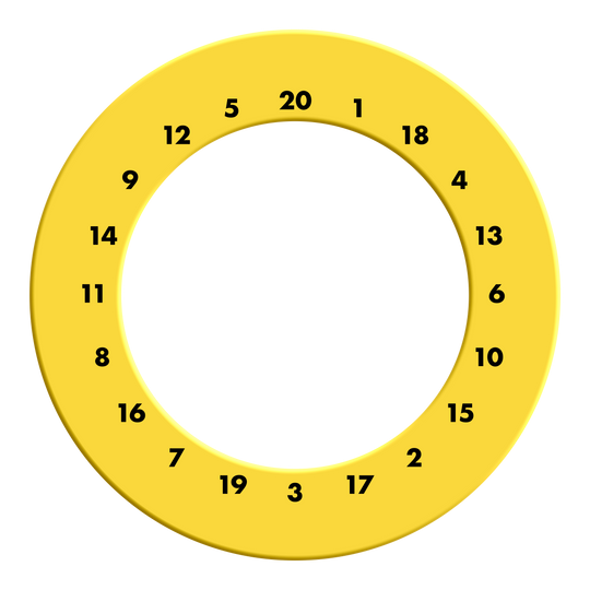 HD Zahlen Dartboard Surround - Eigene Farben Hier ist ein gelber HD-Zahlensurround in individuellen Farben für Dartscheiben zu sehen. Das Dateinamen lautet MSF-X6G_HD_Zahlen_Dartboard_Surround_EigeneFarben_Gelb_2.