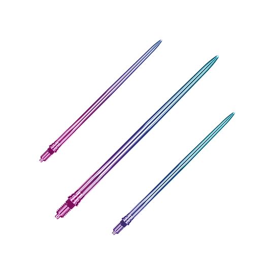 Pointes de fléchettes Caliburn EZ-EVO - Lisses - Arc-en-ciel Abgebildet ist ein Set von glatten, regenbogenfarbenen Dartspitzen mit einer Länge von 50 mm. Das Set eignet sich für verschiedene Dartspiele.