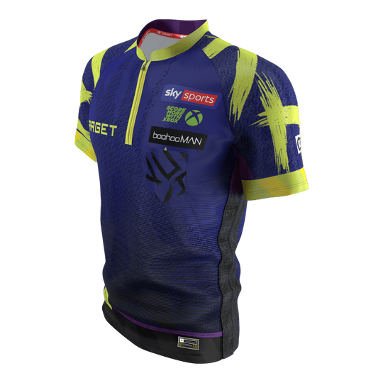 Target Luke Littler Dartshirt 2026 Dieses Bild stellt das Target Luke Littler Dartshirt 2026 dar. Das Shirt kombiniert Funktionalität mit einem attraktiven Design.