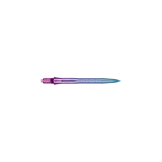 Puntas de dardo Caliburn EZ-EVO - Ranuradas - Arcoíris Regenbogenfarbene Dartspitze mit Rillen, 28 mm lang. Sie eignet sich für abwechslungsreiche Dartspiele.