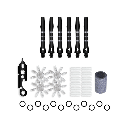 XQ Max dartsets met accessoires in glas