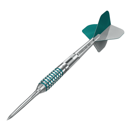 Fléchettes en acier Precise 180 MRV1 Das Foto zeigt die Precise 180 MRV1 Steeldarts - 23g. Diese Darts sind aus hochwertigen Materialien gefertigt.