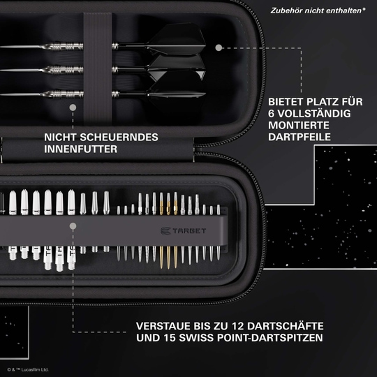 Target Star Wars Boa Dartcase - Szturmowiec Das Target Star Wars Boa Dartcase - Stormtrooper ist hier abgebildet. Das Produkt zeigt ein Star Wars Stormtrooper Motiv.