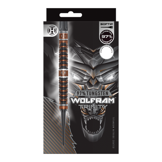 Dardos blandos Harrows Tungsten Trinity Harrows Wolfram Trinity Softdarts werden auf dem Bild gezeigt. Es handelt sich um spezielle Softdarts für Dartspieler.