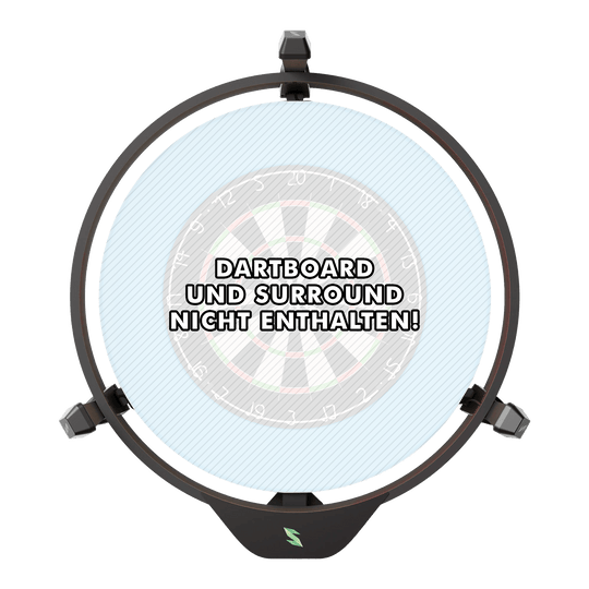 Scolia Home 2 FLEX - Electronic Autoscoring System mit Beleuchtungsring 2026 Das Bild zeigt das Produkt "Scolia Home 2 FLEX - Electronic Score System mit Beleuchtungsring". In der Mitte steht der Hinweis: "Dartboard und Surround nicht enthalten!"