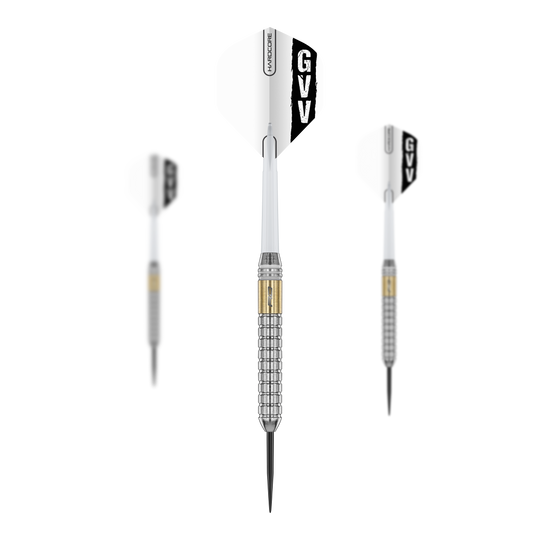 Red Dragon Gian Van Veen Messing Steeldarts - 21 g Dieses Bild zeigt ein Set der Red Dragon Gian Van Veen Brass Steeldarts mit 21 g. Das Dart-Set eignet sich optimal für ambitionierte Spieler.