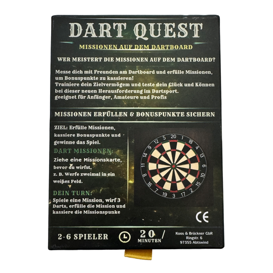 Dart Quest Kartenspiel Das Dart Quest Kartenspiel ist hier abgebildet. Es ist ideal für Freunde und Familie.