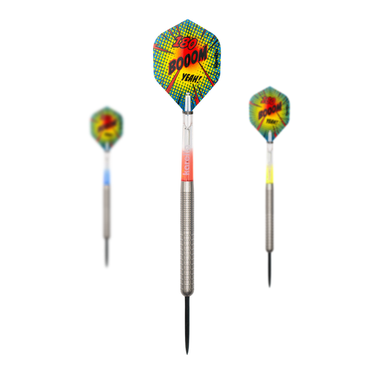 Dardos de acero Karella Comic Line CL-1 - 22 g Dieses Bild zeigt die Karella Comic Line CL-1 Steeldarts mit einem Gewicht von 22g. Die Steeldarts sind für Dartsport-Enthusiasten geeignet.