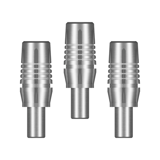 Adaptér pro závitovou hlavu s výstřelem Satz silberner Dartspitzen-Adapter in kompakter Ausführung. Die Adapter sind für das Anbringen von Spitzen geeignet.