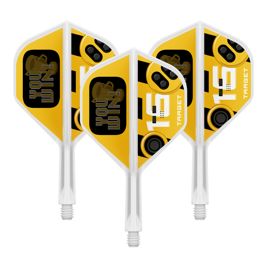 Target K-Flex Wygrywasz loty standardowe nr 2 Das Bild zeigt einen Artikel mit dem Dateinamen 410591_Target_K-Flex_YouWin_No2_Standard_Flights_19mm_1Set. Es ist wahrscheinlich ein Set von Dart-Flights.