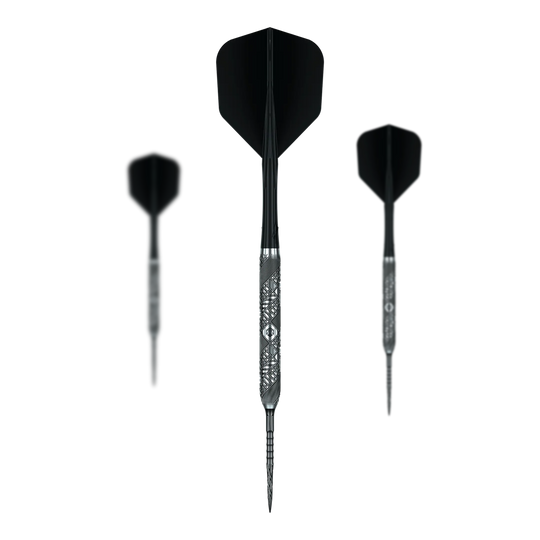 Caliburn Halo H3 steel darts - 21.5g Abgebildet ist das Set Caliburn Halo H3 Steeldarts - 21,5g. Es enthält mehrere Steeldarts für den Dartsport.