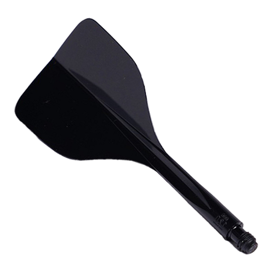 Condor Ax 120 Flight System Nero - Piccolo Das Bild zeigt das Produkt "Condor Axe 120 Flight-System Schwarz - Small". Es handelt sich um ein schwarzes Dart-Flight-System mit kleiner Größe.