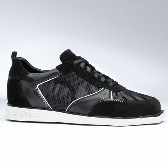 Textilní kožené šipkové boty Triple20 – černá bílá