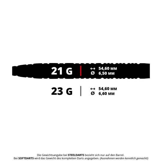 Zu sehen ist ein Winmau Fornax Tapered Steeldart mit 21 Gramm. Die Abbildung ist entsprechend der Datei '1553_Winmau_Fornax_Tapered_SwP_Steeldarts_5_21g'.