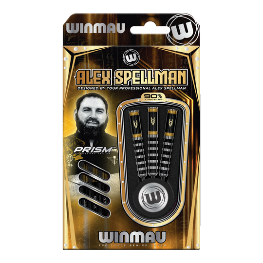 Freccette in acciaio Winmau Alex Spellman Winmau Alex Spellman Steeldarts sind präzise gearbeitete Steeldarts. Die Abbildung stellt das Produkt im Nahaufnahme dar.