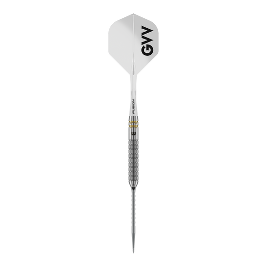 Winmau Gian Van Veen W-MAX Switch Point Steeldarts Winmau Gian Van Veen W-MAX Switch Point Steeldarts sind auf weißem Hintergrund abgebildet. Die Darts präsentieren sich im Profil.