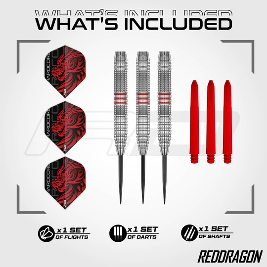 Red Dragon Jonny Clayton Brass Steeldarts - 21 g Dieses Bild zeigt die Red Dragon Jonny Clayton Brass Steeldarts - 21 g. Die Darts bestehen aus Messing und wiegen 21 Gramm.