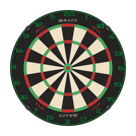 Bullet Dartboard Zahlenring Zwei Zahlenringe werden nebeneinander liegend präsentiert. Die Ziffern sind kontrastreich angeordnet.