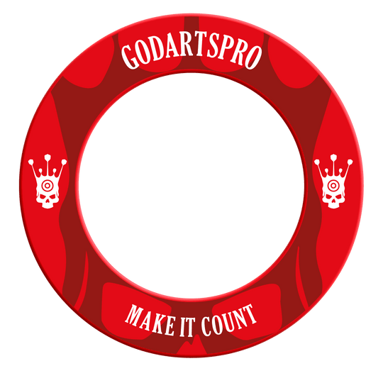 Go Darts Pro Dartboard Surround Bild mit dem Dateinamen DBS-GDP3_GoDartsPro_Dartboard_Surround_Rot_2. Es zeigt vermutlich ein Dartboard-Surround in Rot.