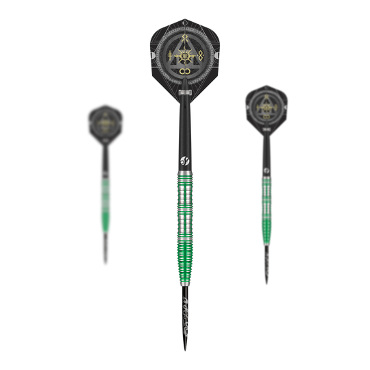 Ocelové šipky Shot Alchemy Mythril Abgebildet ist ein Set Shot Alchemy Mythril Steeldarts. Dies sind hochwertige Steeldarts für den professionellen Einsatz.