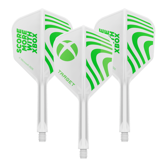 Target Xbox K-Flex No6 Flights - White Abgebildet ist vermutlich ein Set Target Xbox KFlex No6 Flights in der Größe 26mm. Es handelt sich um Zubehör für Dartpfeile.