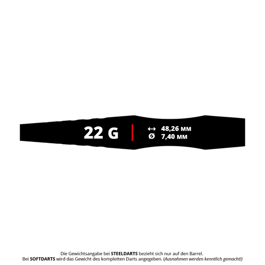 Ocelové šipky Red Dragon Connor Scutt odstřelovač - 22g Das Bild zeigt die Red Dragon Connor Scutt The Sniper Steeldarts - 22g. Es handelt sich um hochwertige Steeldarts für präzises Dartspiel.