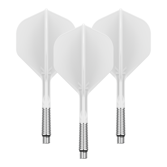 Target K-Shift No2 Standard Flights - Weiß Abgebildet ist ein Dart Flight in Standardform, Modell: KShift No2, weiß, 33mm. Das Produkt wird von Target angeboten.