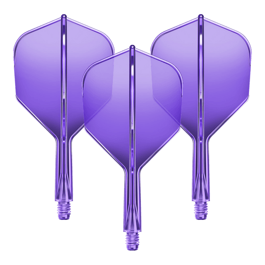GOAT A1R No6 Flight-Shaft-System - Neon Lila Abgebildet ist das GD8000280_GOAT_A1R_No6_Flight-Shaft-System_NeonLila_19mm_1Set. Es scheint ein Dart Flight-Shaft in Neonlila mit einer Länge von 19 mm zu sein.