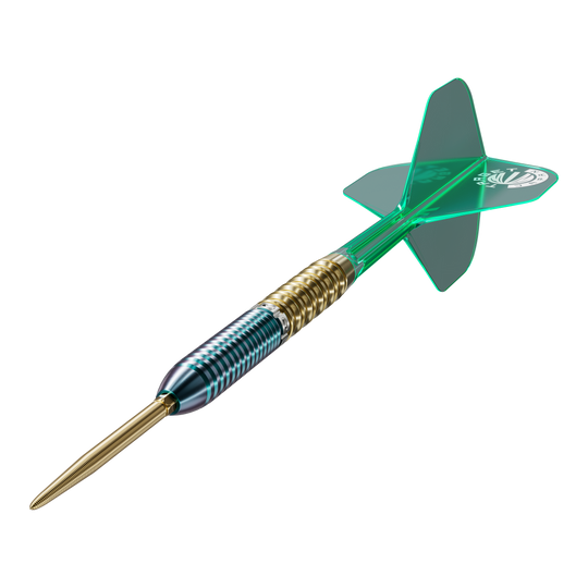 Das Bild zeigt ein weiteres Detail der Target Japan Prime Series Zenith GEN 2.5 Swiss Point Steeldarts. Diese Darts überzeugen durch ihre Verarbeitung.
