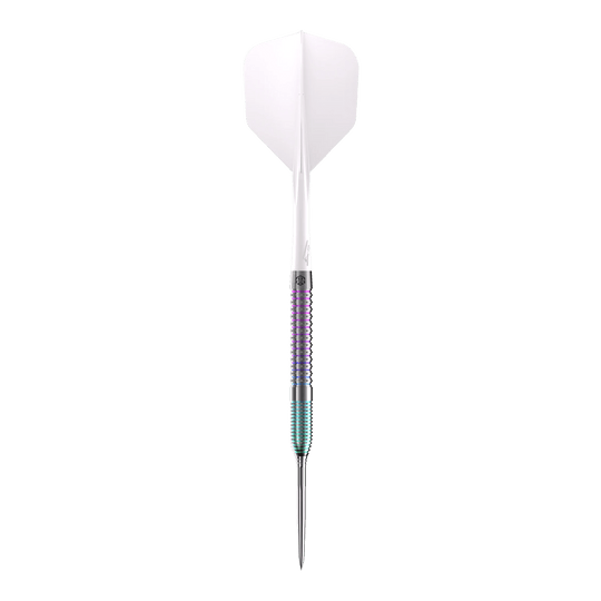 Caliburn Big Cats Ozelot Steeldarts mit einem Gewicht von 23g. Das Bild zeigt den Steeldart aus einem anderen Blickwinkel.