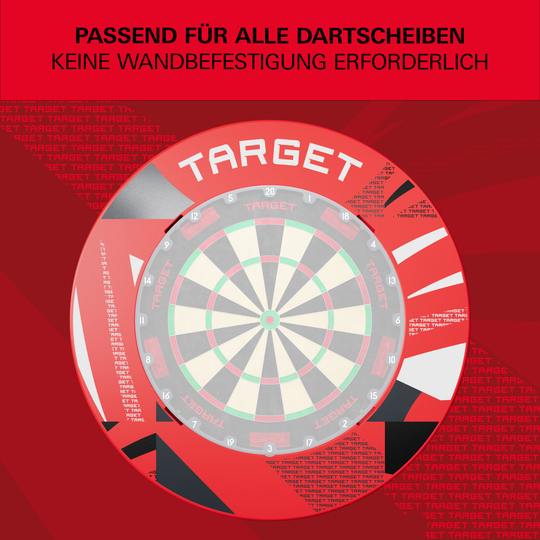 Obložení terče s vroubkovaným vzorem Abgebildet ist eine gemusterte rote Dartboard-Umrandung. Das Muster ist dezent und klar erkennbar.