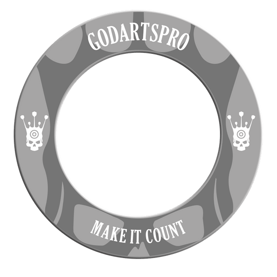 Go Darts Pro Dartboard Surround Abbildung mit dem Namen DBS-GDP5_GoDartsPro_Dartboard_Surround_Grau_2. Vermutlich wird hier ein graues Dartboard-Surround gezeigt.