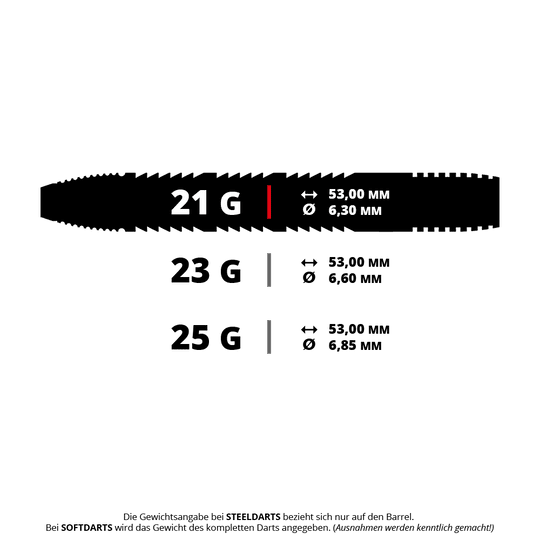 Precise 180 Bela Schugmann Double Dipper V1 Steeldarts Das Bild zeigt einen Steeldart mit dem Namen PRE1090_Precise180_Bela_Schugmann_Double_Dipper_V1_Steeldarts_5_21g. Es ist ein Dartpfeil mit einem Gewicht von 21 Gramm.