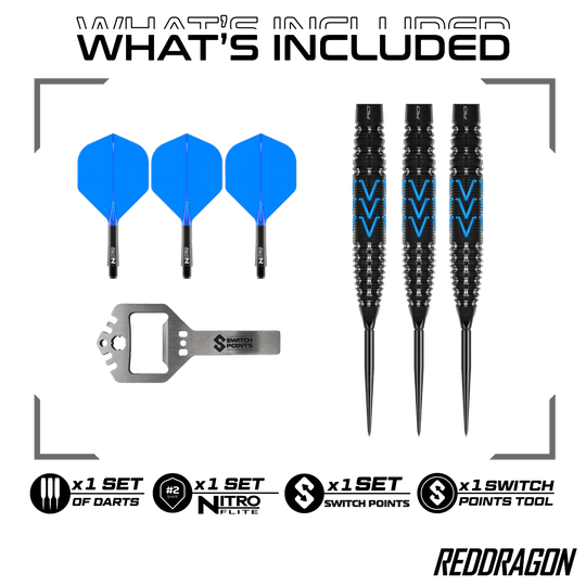 Red Dragon AMP Torpedo Switch Point Steeldarts Auf dem Bild ist Red Dragon AMP Torpedo Switch Point Steeldarts zu sehen. Diese Darts bieten eine innovative Switch Point Funktion.