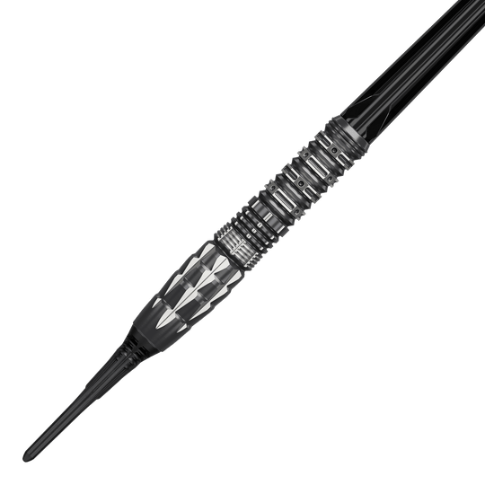 Měkké šipky Target Japan Pyro GEN12 - 17g Target Japan Pyro GEN12 Softdarts mit 17g seitlich fotografiert. Die Anordnung lässt die Oberflächendetails erkennen.