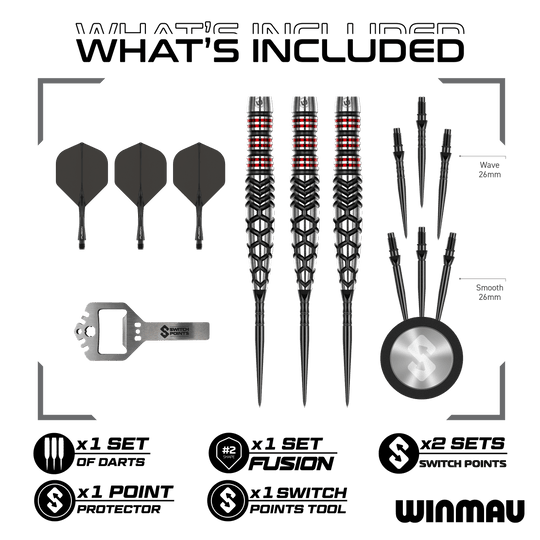 Puntos de conmutación de torpedos Winmau Fornax Steeldarts Abgebildet sind die Winmau Fornax Torpedo Switch Points Steeldarts. Sie zeichnen sich durch ihr innovatives Design und hochwertige Verarbeitung aus.