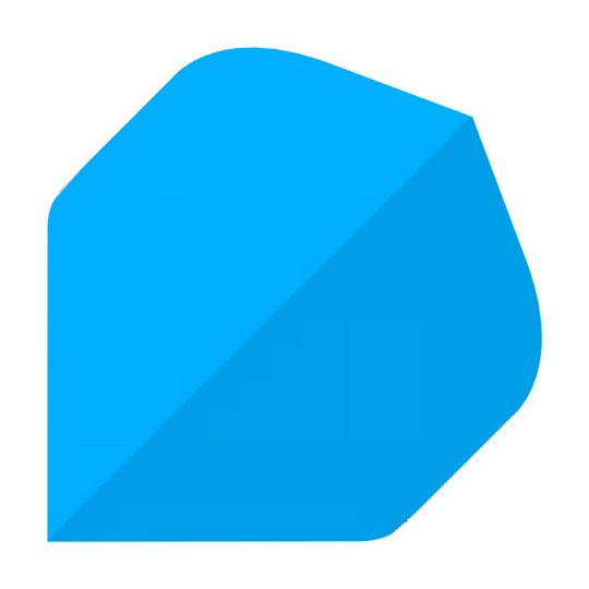 Poly-Plain Standard Flights Blue Das Bild zeigt die Poly-Plain Standard Flights in Blau. Es handelt sich um Zubehör für Dartpfeile.