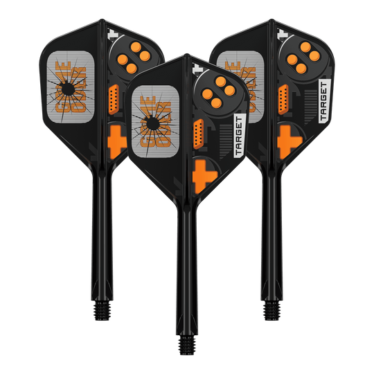 Target K-Flex Game Over No6 Vols Ein Satz Target K-Flex GameOver No6 Flights, 33 mm. Die Flights werden im Bild dargestellt.